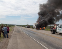 Firefighters respond to horse trailer fire on Highway 67