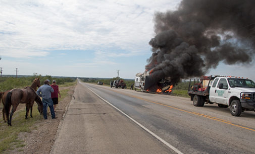 Firefighters respond to horse trailer fire on Highway 67