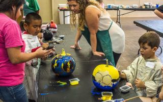 Pumpkin painting time at the Breckenridge Fine Arts Center