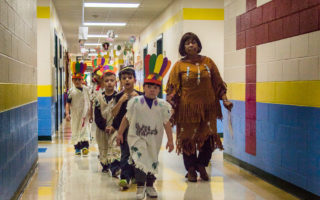 Mrs. Cyprian’s class presents their Thanksgiving program