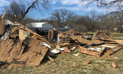 Vacant house collapses in town, wildfire burns in county