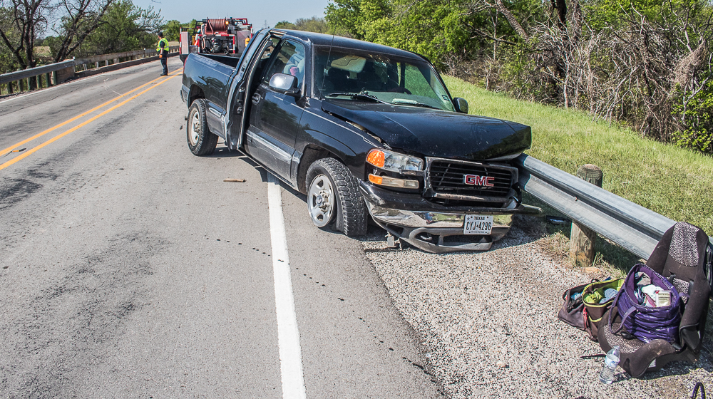 Afternoon accident damages pickup on U.S. 183 North – Breckenridge Texan