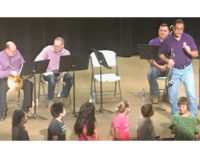 Key City Brass Quintet performs for local students