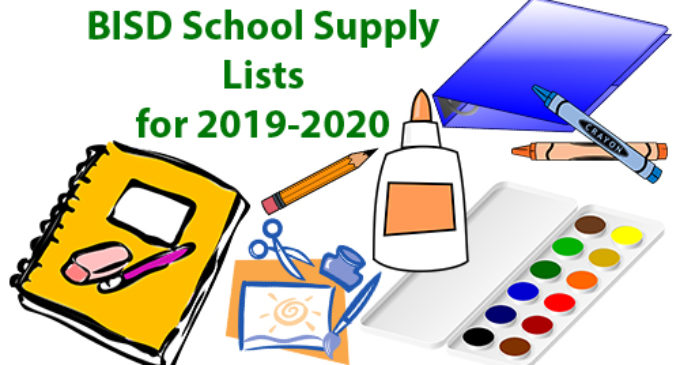 BISD releases school supply lists for 2019-2020 academic year