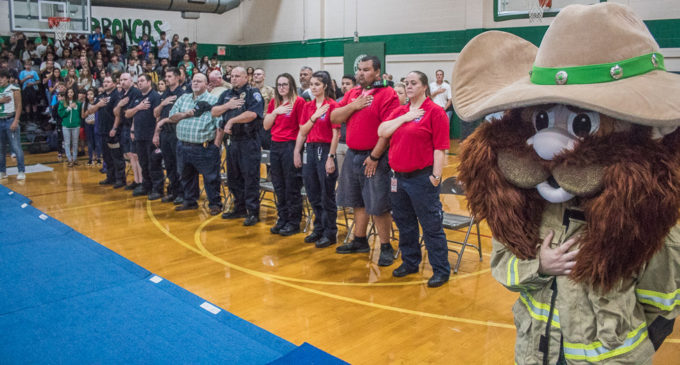 First responders honored at today’s Buckaroo pep rally