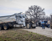 Dump truck driver transported by helicopter following one-vehicle rollover