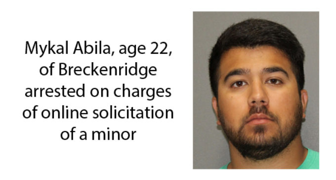 Breckenridge man arrested on Friday on charges of online solicitation of a minor