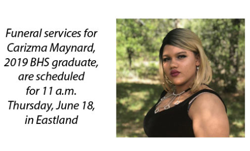 Thursday funeral planned for 2019 BHS graduate killed in Eastland shooting