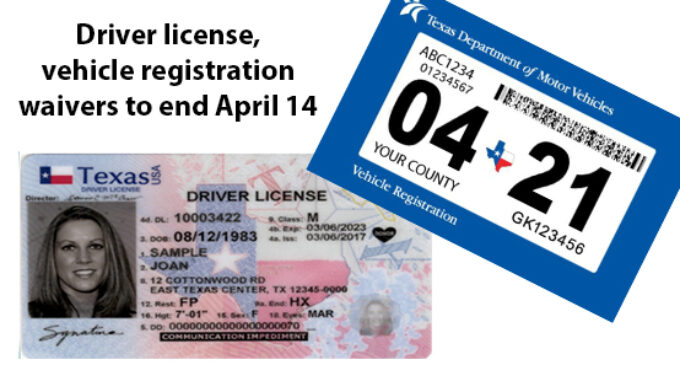 Vehicle registration, driver license waivers to end in April