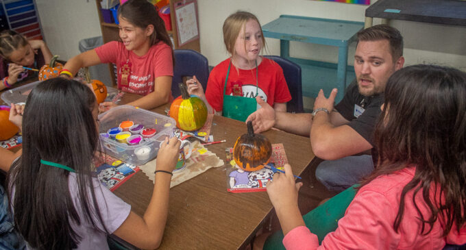 Community Halloween activities scheduled for tonight; South Elementary kids paint pumpkins