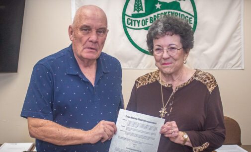 City of Breckenridge honors March as Texas History Month, gives Chaney ‘key to City’