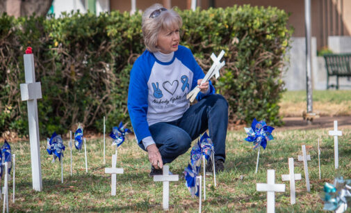 Display at Stephens County Courthouse honors foster children and victims of child abuse, neglect
