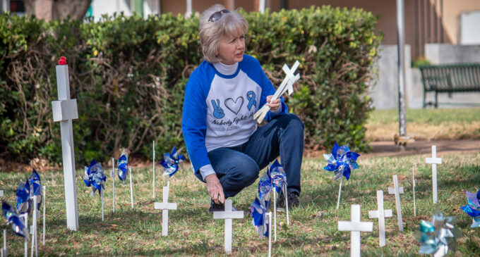 Display at Stephens County Courthouse honors foster children and victims of child abuse, neglect