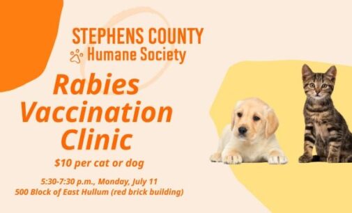 Humane Society to host rabies vaccination clinic on Monday, July 11