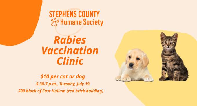 Humane Society to host another rabies vaccination clinic on Tuesday, July 19