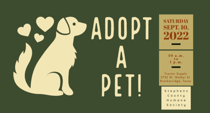 Humane Society to host Adopt-a-Pet event on Saturday, Sept. 10