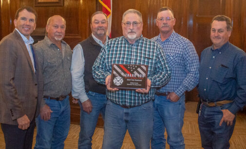 Stephens County Commissioners Court honors retiring HCVFD Chief Tom Claybrook