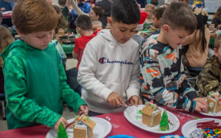 Building Gingerbread Houses at East Elementary