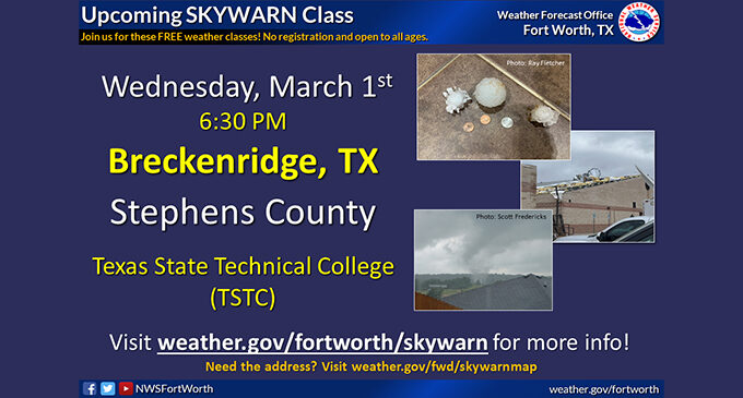 Storm Spotter training program scheduled for March 1