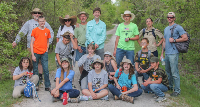 Local scouts hike 20-mile trailway from Mineral Wells to Weatherford as first step toward hiking badge