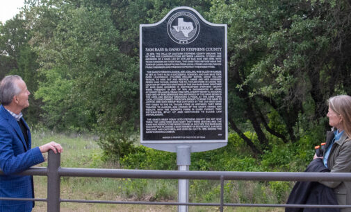 New Stephens County historical marker honors sheriff, citizens who chased Sam Bass Gang out of area in 1878