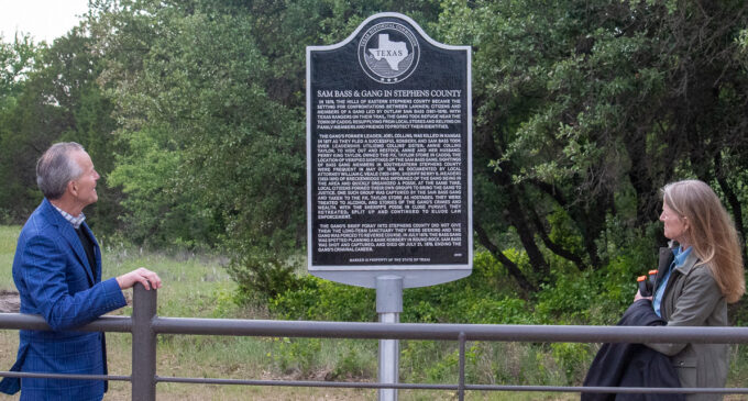 New Stephens County historical marker honors sheriff, citizens who chased Sam Bass Gang out of area in 1878