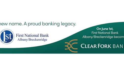 First National Bank changes name to Clear Fork Bank today