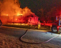 Breckenridge firefighters battle house fire on East Lindsey