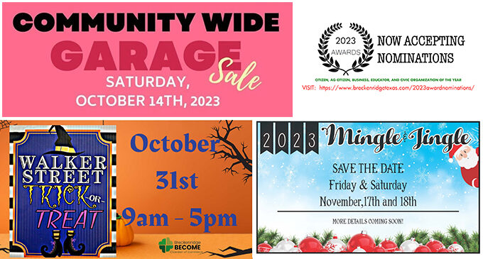 Community-Wide Garage Sale on Saturday, Oct. 14, to kick off flurry of fall and winter events