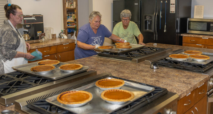 First Methodist Church kicks off Turkey Dinner preparations with pumpkin pie baking