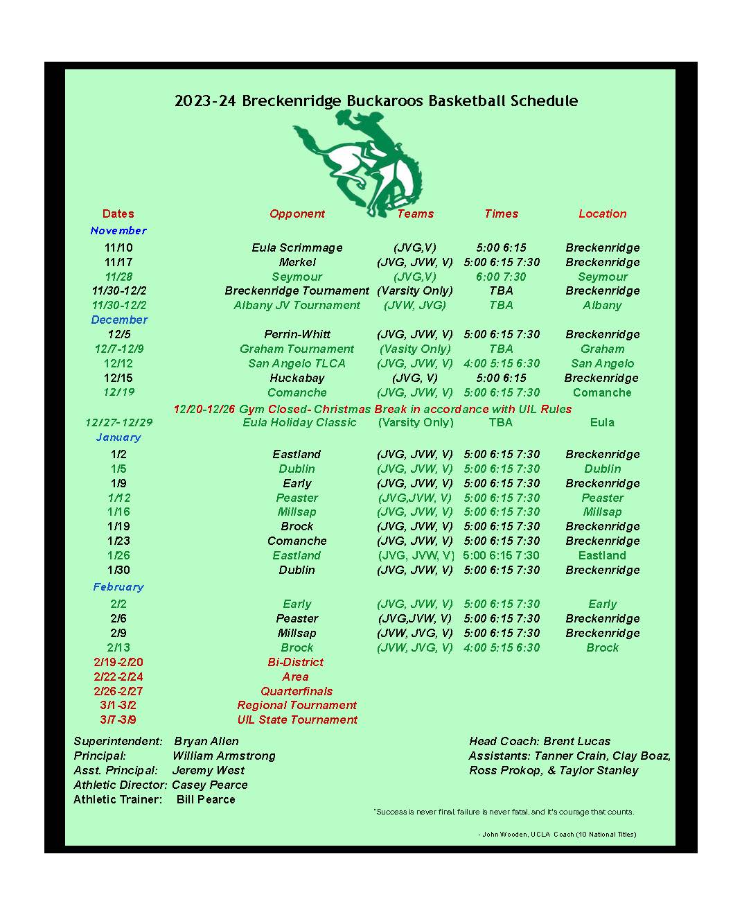 Lady Buckaroo varsity basketball team faces early challenges