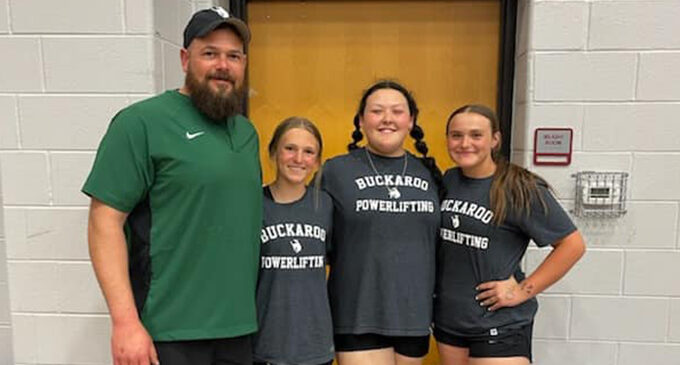 Three Lady Bucks qualify for state powerlifting meet; boys to compete at regional meet on Friday