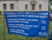 Child Welfare Board decorates Stephens County Courthouse for Child Abuse Awareness Month