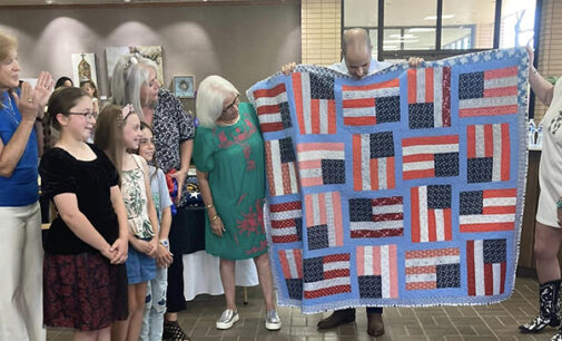 Local 4-H Sewing Club presents Quilt of Valor to Brannan family