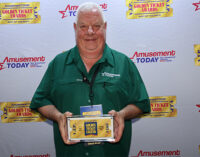 Amusement Today staff surprises Publisher Gary Slade with Legend Award