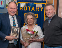 Rotary Club presents service awards; district governor addresses members