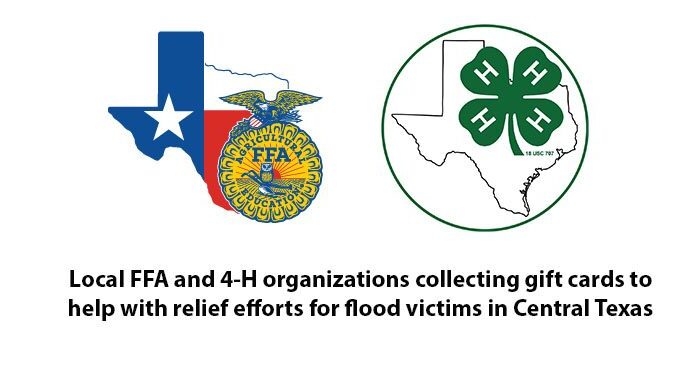 Local FFA, 4-H organizations collecting gift cards to help relief efforts for flood victims