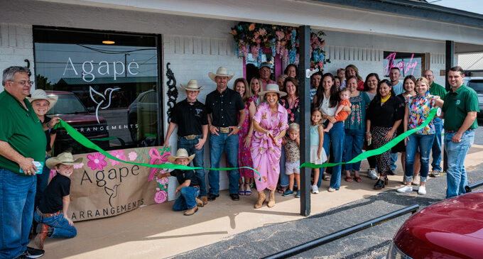 Chelsey McClymond celebrates opening of Agapé Arrangements floral shop with ribbon cutting ceremony