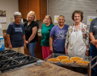 Pumpkin spice and plenty of team spirit fill First Methodist kitchen in preparation for annual Turkey Dinner