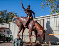 That’s one big Buckaroo: Cindi Woodward commissions artist Joe Barrington to create giant Buckaroo sculpture