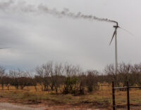 Lightning strike suspected in Stephens County wind turbine fire this morning