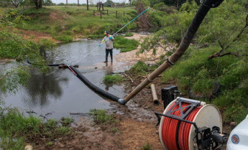 City of Breckenridge cleaning up sewage discharge at Gunsolus Creek
