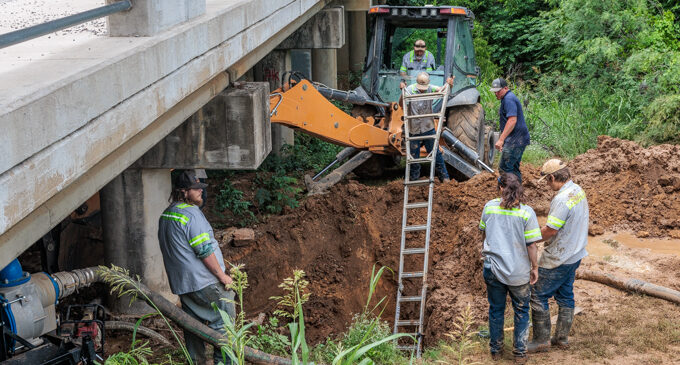 Line break on banks of Gunsolus Creek leads to water outage for east side of Breckenridge, crews working to make repairs
