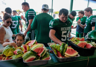 Pictures, football and watermelon at 2026 Buckaroo Watermelon Scrimmage